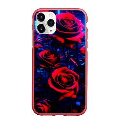 Чехол iPhone 11 Pro матовый Красные розы cuberpank, цвет: 3D-красный