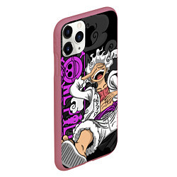 Чехол iPhone 11 Pro матовый One piece - Gear 5- purple, цвет: 3D-малиновый — фото 2