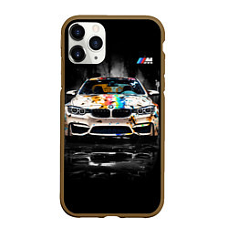 Чехол iPhone 11 Pro матовый BMW Креативный тюнинг, цвет: 3D-коричневый