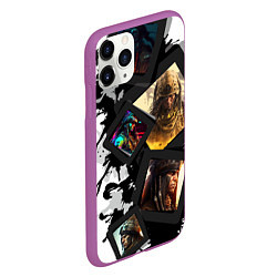 Чехол iPhone 11 Pro матовый Вождь Апачи, цвет: 3D-фиолетовый — фото 2