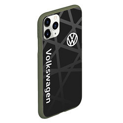 Чехол iPhone 11 Pro матовый Volkswagen - classic black, цвет: 3D-темно-зеленый — фото 2