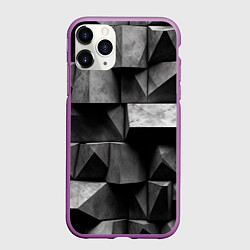 Чехол iPhone 11 Pro матовый Обман зрения и каменные плиты, цвет: 3D-фиолетовый