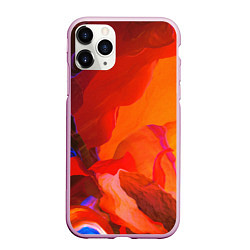 Чехол iPhone 11 Pro матовый Красно-оранжевый паттерн, цвет: 3D-розовый