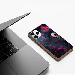 Чехол iPhone 11 Pro матовый Череп - красочная фантазия - нейросеть, цвет: 3D-коричневый — фото 2