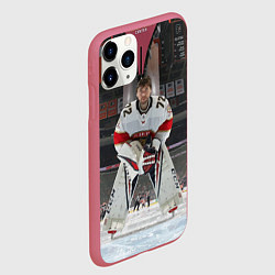Чехол iPhone 11 Pro матовый Sergey Bobrovsky - Florida panthers - hockey, цвет: 3D-малиновый — фото 2