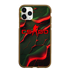 Чехол iPhone 11 Pro матовый CSGO red green texture, цвет: 3D-коричневый