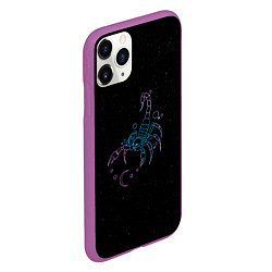Чехол iPhone 11 Pro матовый Знак зодиака скорпион - космос, цвет: 3D-фиолетовый — фото 2
