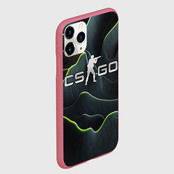 Чехол iPhone 11 Pro матовый CSGO green dark texture, цвет: 3D-малиновый — фото 2