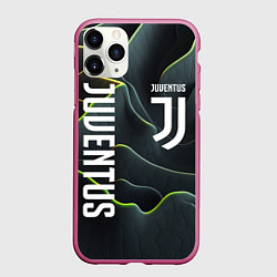 Чехол iPhone 11 Pro матовый Juventus dark green logo, цвет: 3D-малиновый