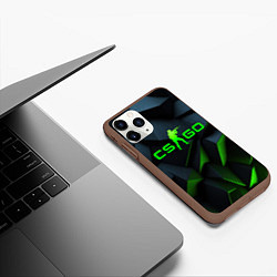 Чехол iPhone 11 Pro матовый CSGO green texture logo, цвет: 3D-коричневый — фото 2