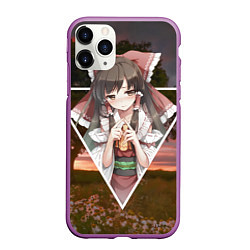 Чехол iPhone 11 Pro матовый Touhou Project Reimu, цвет: 3D-фиолетовый