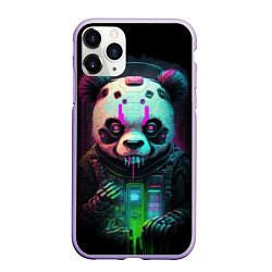 Чехол iPhone 11 Pro матовый Панда киберпанк, цвет: 3D-светло-сиреневый