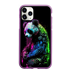 Чехол iPhone 11 Pro матовый Панда в краске, цвет: 3D-фиолетовый