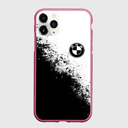 Чехол iPhone 11 Pro матовый BMW - black and white, цвет: 3D-малиновый