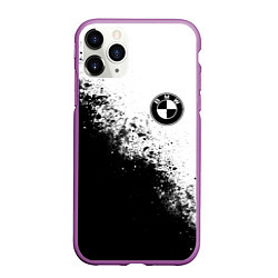 Чехол iPhone 11 Pro матовый BMW - black and white, цвет: 3D-фиолетовый