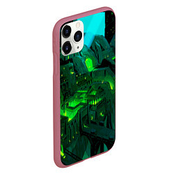 Чехол iPhone 11 Pro матовый Зелёный город, цвет: 3D-малиновый — фото 2