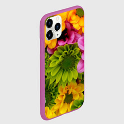 Чехол iPhone 11 Pro матовый Паттерн цветочный, цвет: 3D-фиолетовый — фото 2