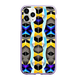 Чехол iPhone 11 Pro матовый Vanguard geometric pattern - neural network, цвет: 3D-светло-сиреневый