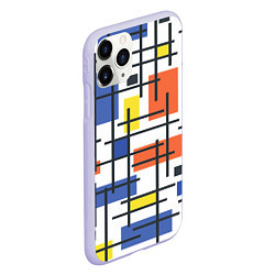 Чехол iPhone 11 Pro матовый Разноцветные прямоугольники, цвет: 3D-светло-сиреневый — фото 2