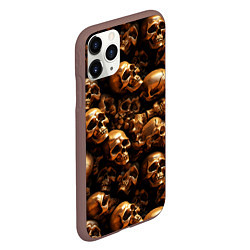 Чехол iPhone 11 Pro матовый Медные черепа, цвет: 3D-коричневый — фото 2