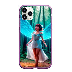 Чехол iPhone 11 Pro матовый Девушка фея в дремучем лесу, цвет: 3D-фиолетовый