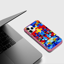 Чехол iPhone 11 Pro матовый Colorful abstraction - vogue - paint, цвет: 3D-малиновый — фото 2