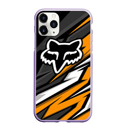 Чехол iPhone 11 Pro матовый Fox motocross racing - orange, цвет: 3D-светло-сиреневый