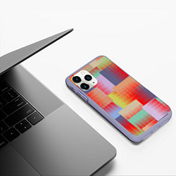 Чехол iPhone 11 Pro матовый Веселая разноцветная клетка, цвет: 3D-светло-сиреневый — фото 2
