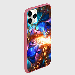 Чехол iPhone 11 Pro матовый Фрактальные цветы, цвет: 3D-малиновый — фото 2