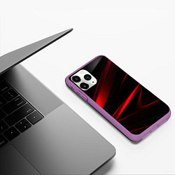 Чехол iPhone 11 Pro матовый Black and red, цвет: 3D-фиолетовый — фото 2