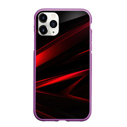 Чехол iPhone 11 Pro матовый Black and red, цвет: 3D-фиолетовый