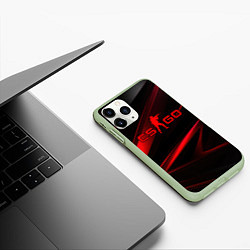 Чехол iPhone 11 Pro матовый CSGO red black logo, цвет: 3D-салатовый — фото 2