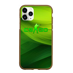 Чехол iPhone 11 Pro матовый CSGO green logo, цвет: 3D-коричневый