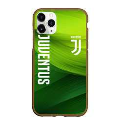 Чехол iPhone 11 Pro матовый Ювентус лого на зеленом фоне, цвет: 3D-коричневый