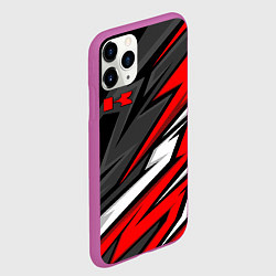 Чехол iPhone 11 Pro матовый Kawasaki - red uniform, цвет: 3D-фиолетовый — фото 2