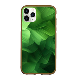 Чехол iPhone 11 Pro матовый Green lighting background, цвет: 3D-коричневый