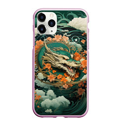 Чехол iPhone 11 Pro матовый Облачный дракон Irezumi, цвет: 3D-розовый