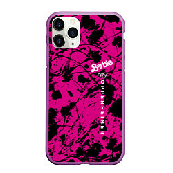 Чехол iPhone 11 Pro матовый Barbie vs Oppenheimer - meme - abstraction, цвет: 3D-фиолетовый