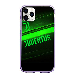 Чехол iPhone 11 Pro матовый Juventus green line, цвет: 3D-светло-сиреневый