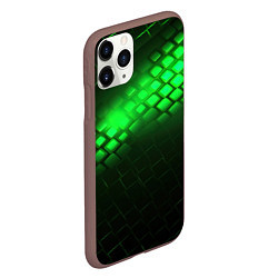 Чехол iPhone 11 Pro матовый Неоновые зеленые пластины, цвет: 3D-коричневый — фото 2