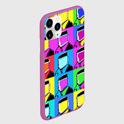 Чехол iPhone 11 Pro матовый Pop art - abstraction - vogue, цвет: 3D-фиолетовый — фото 2