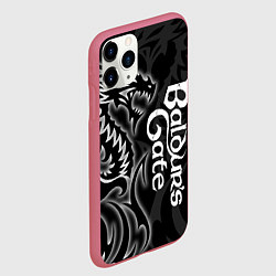 Чехол iPhone 11 Pro матовый Балдурс гейт 3 - черный дракон, цвет: 3D-малиновый — фото 2