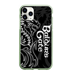 Чехол iPhone 11 Pro матовый Балдурс гейт 3 - черный дракон, цвет: 3D-салатовый