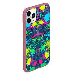Чехол iPhone 11 Pro матовый Colorful blots - expressionism - vogue, цвет: 3D-малиновый — фото 2