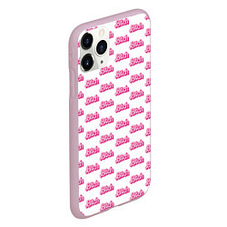 Чехол iPhone 11 Pro матовый Узор из слов Bitch, цвет: 3D-розовый — фото 2