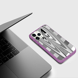 Чехол iPhone 11 Pro матовый Серая геометрия, цвет: 3D-фиолетовый — фото 2
