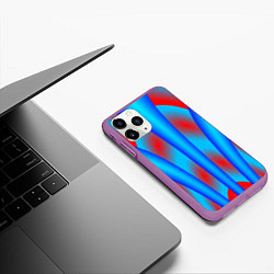 Чехол iPhone 11 Pro матовый Сине-красные, цвет: 3D-фиолетовый — фото 2