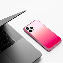 Чехол iPhone 11 Pro матовый Оттенки розового градиент, цвет: 3D-малиновый — фото 2