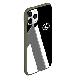 Чехол iPhone 11 Pro матовый Лексус - спортивный серый, цвет: 3D-темно-зеленый — фото 2