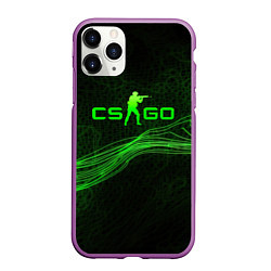 Чехол iPhone 11 Pro матовый CSGO green abstract